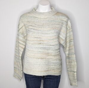 Betty & Co Green White Tan Calm Neutral Sweater 8